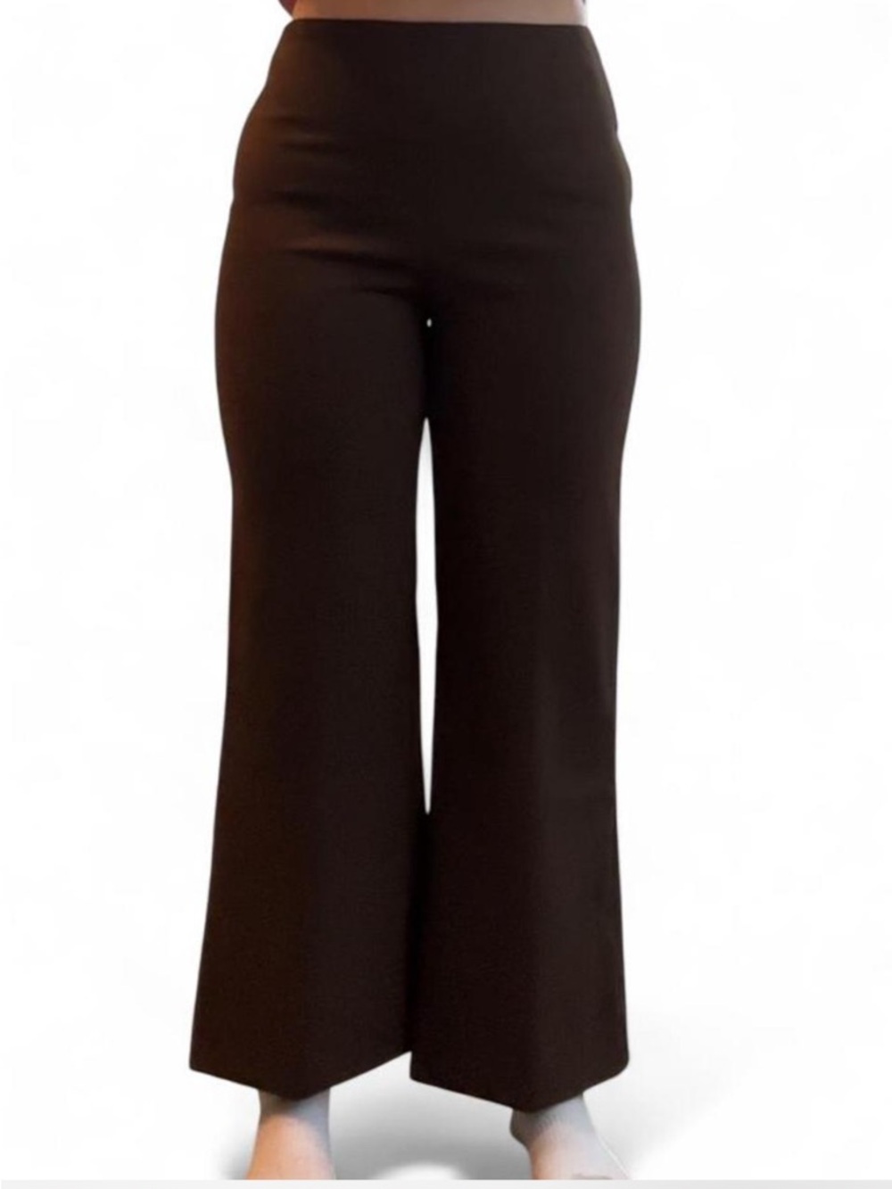 Elie tahari brown wide leg trouser pant cropped